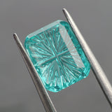 Tourmaline | lab-grown, paraiba color, fantasy-cut, 9x7mm, 3.1ct - Eden Garden Jewelry™