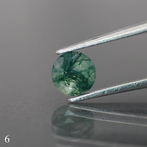 Moss agate | green color, round-cut, 6mm, 0.7ct - choose yours