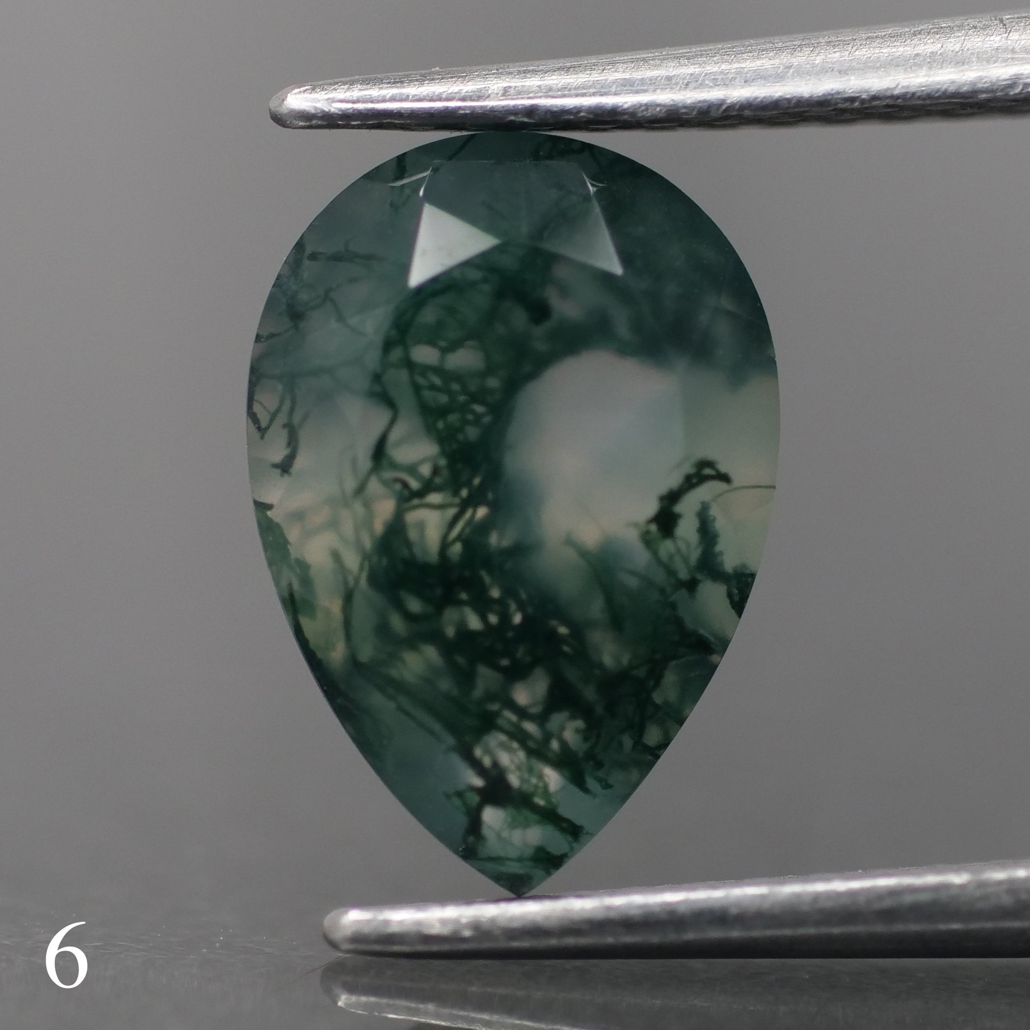 Moss agate | green color, pear-cut, 10x7mm, 1.6ct - choose yours