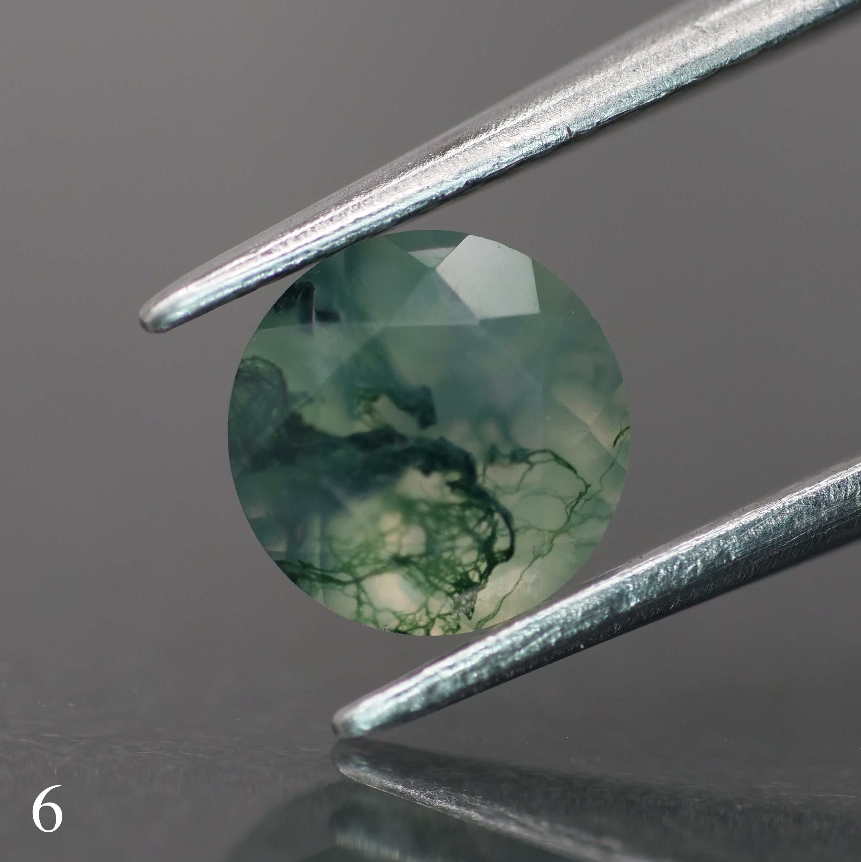 Moss agate | green color, round-cut, 6.5mm, 1ct - choose yours - Eden Garden Jewelry™