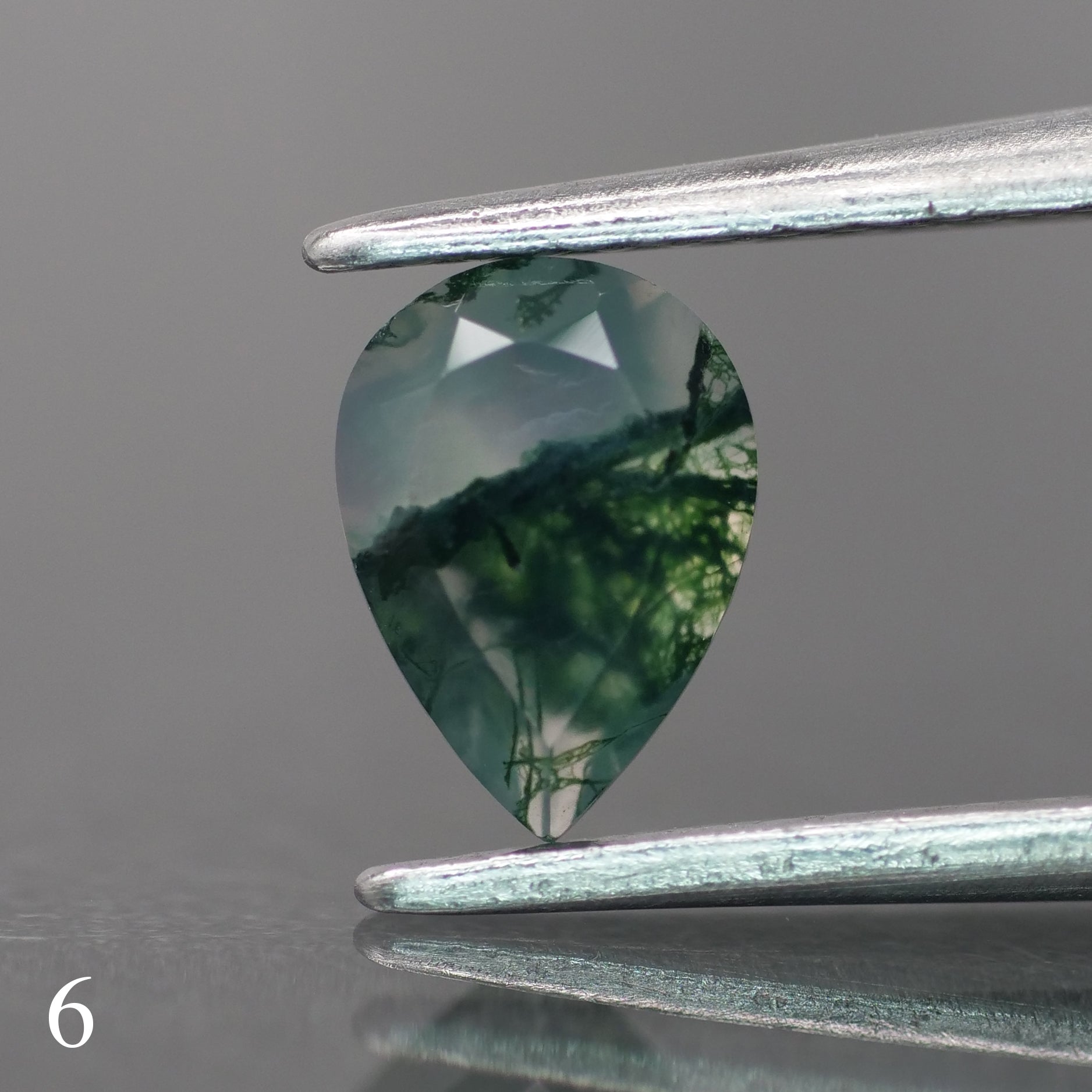 Moss agate | green color, pear-cut, 7x5mm, 0.65ct - choose yours - Eden Garden Jewelry™