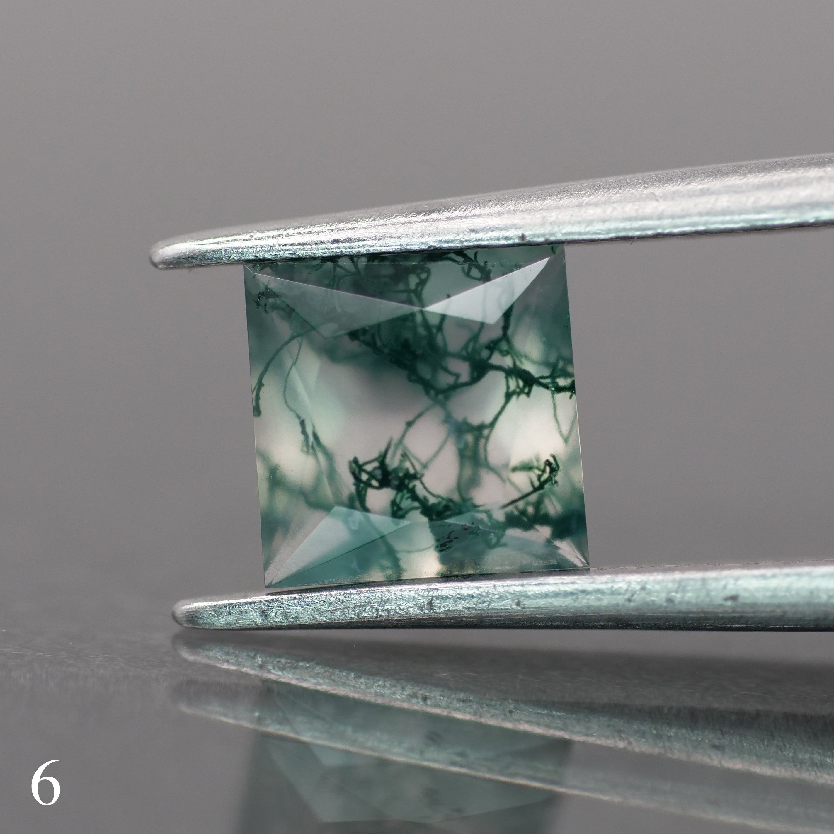 Moss agate | green color, square-cut, 6mm, 1ct - choose yours - Eden Garden Jewelry™