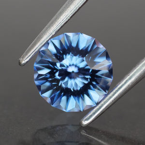 Indigo Blue Spinel | natural, precision cut 6.5 mm, sunflower design, VVS, 0.85ct - Eden Garden Jewelry™