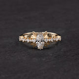 READY TO SHIP: Verbena ring in 14K yellow gold, lab-grown diamond, marquise cut 8x4 mm, AVAILABLE RING SIZE: 5.5 - 8.5 US - Eden Garden Jewelry™