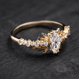 READY TO SHIP: Verbena ring in 14K yellow gold, lab-grown diamond, marquise cut 8x4 mm, AVAILABLE RING SIZE: 5.5 - 8.5 US - Eden Garden Jewelry™