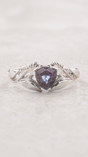 Trillion cut alexandrite ring / Clematis - Eden Garden Jewelry™