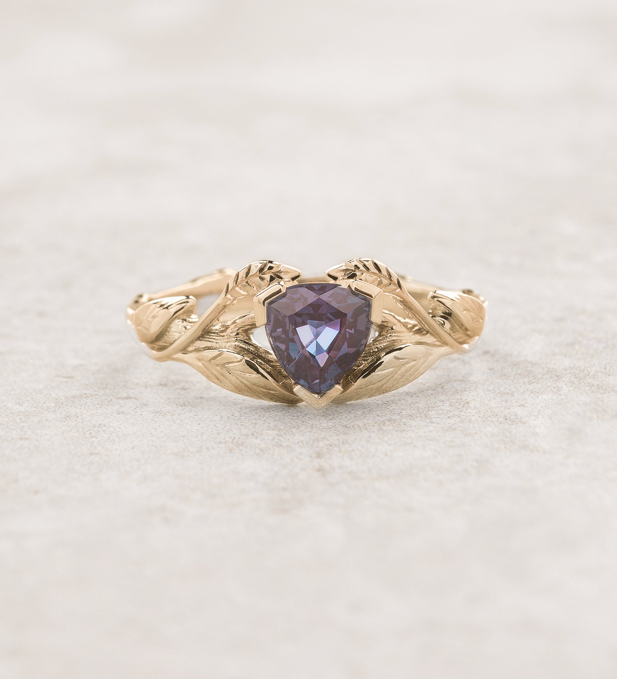 Trillion cut alexandrite ring / Clematis - Eden Garden Jewelry™