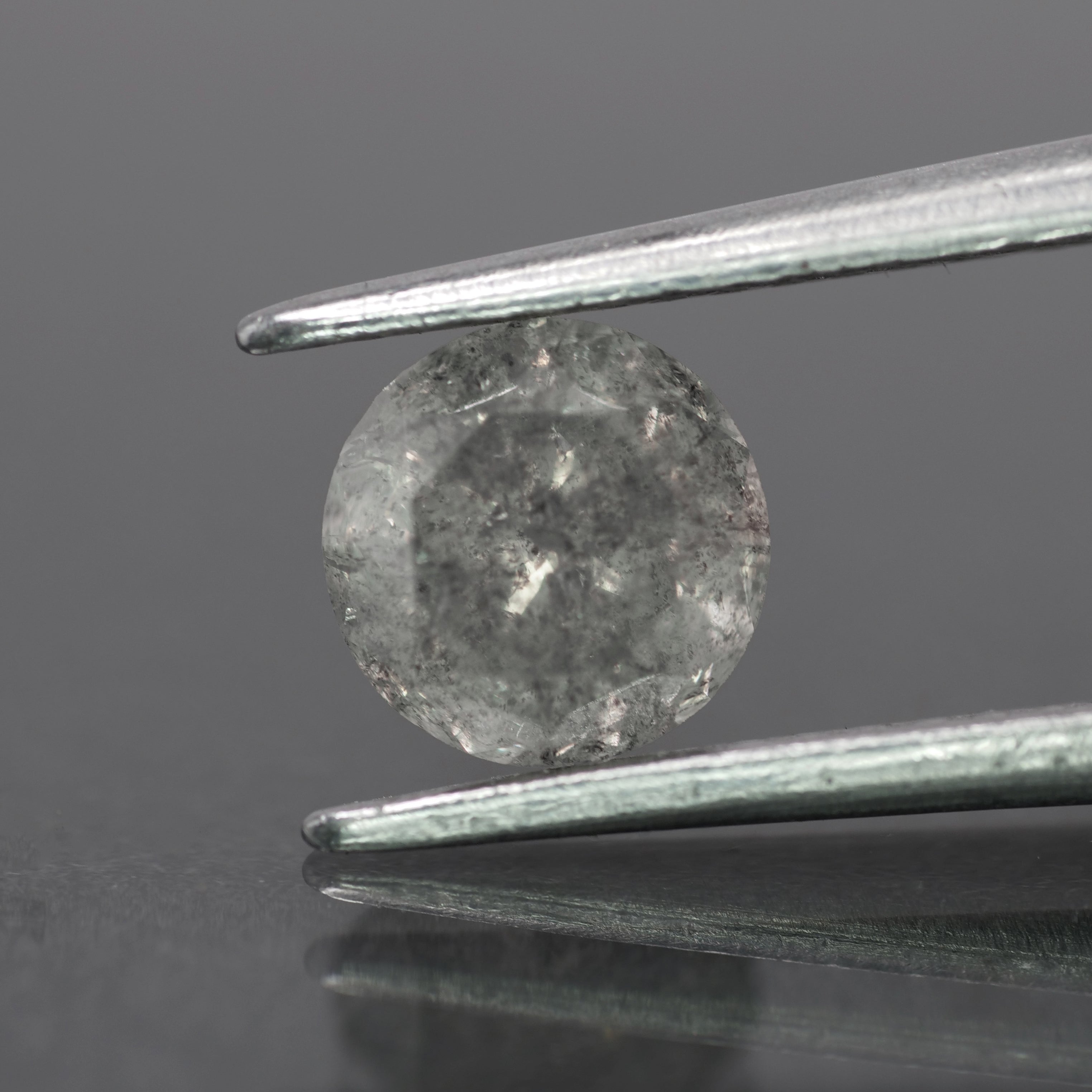 Salt & Pepper diamond | natural, round-cut, *6mm, 1ct - Eden Garden Jewelry™