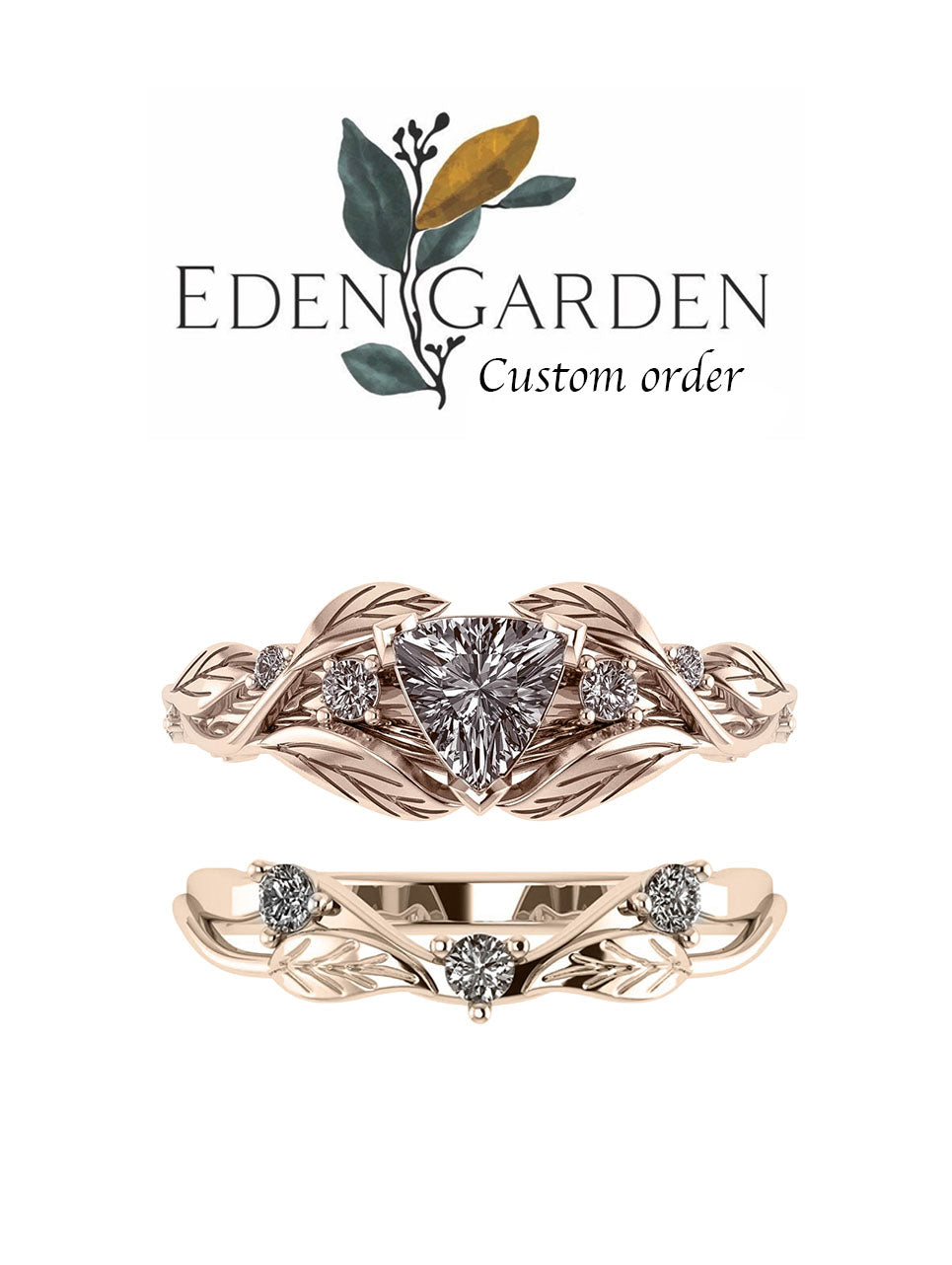 Custom order: Clematis | branch engagement ring setting - Eden Garden Jewelry™