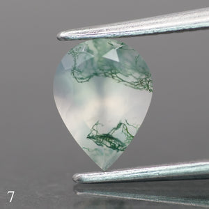 Moss agate | light green color, pear-cut, 8x6mm, 0.80ct - choose yours