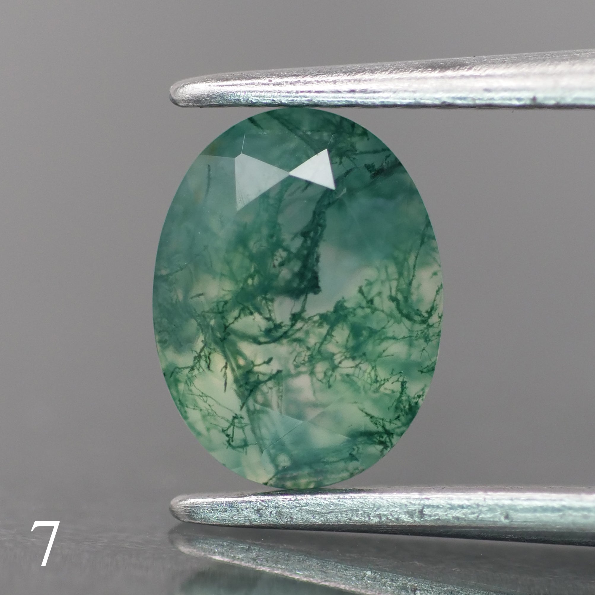 Moss agate | green color, oval-cut, 8x6mm, 1.1ct - choose yours