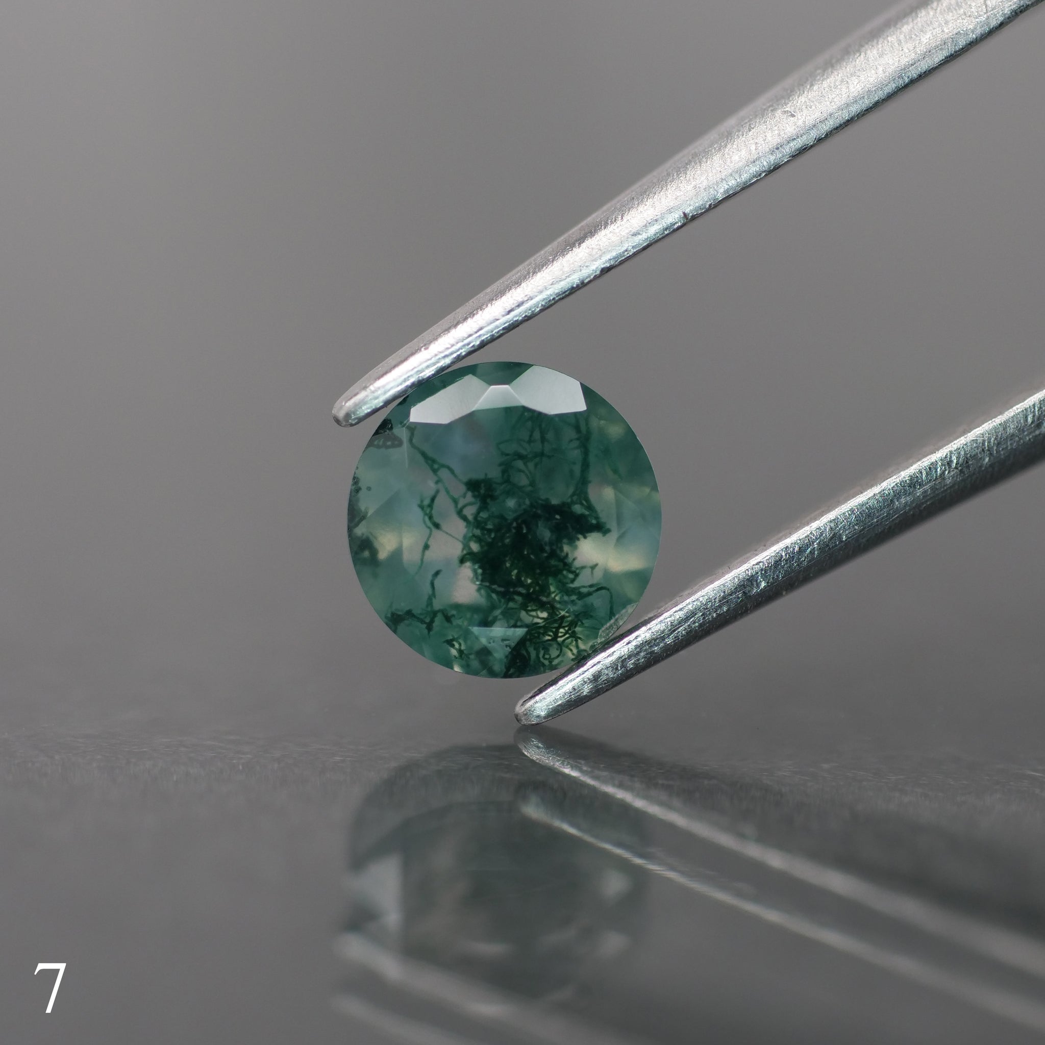 Moss agate | green color, round-cut, 6mm, 0.7ct - choose yours