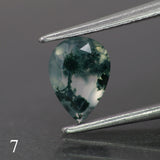 Moss agate | green color, pear-cut, 7x5mm, 0.65ct - choose yours - Eden Garden Jewelry™