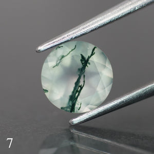 Moss agate | light green color, round-cut, 6.5mm, 1ct - choose yours