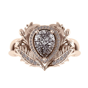 Adonis | 8x6 mm pear cut gemstone setting with halo - Eden Garden Jewelry™