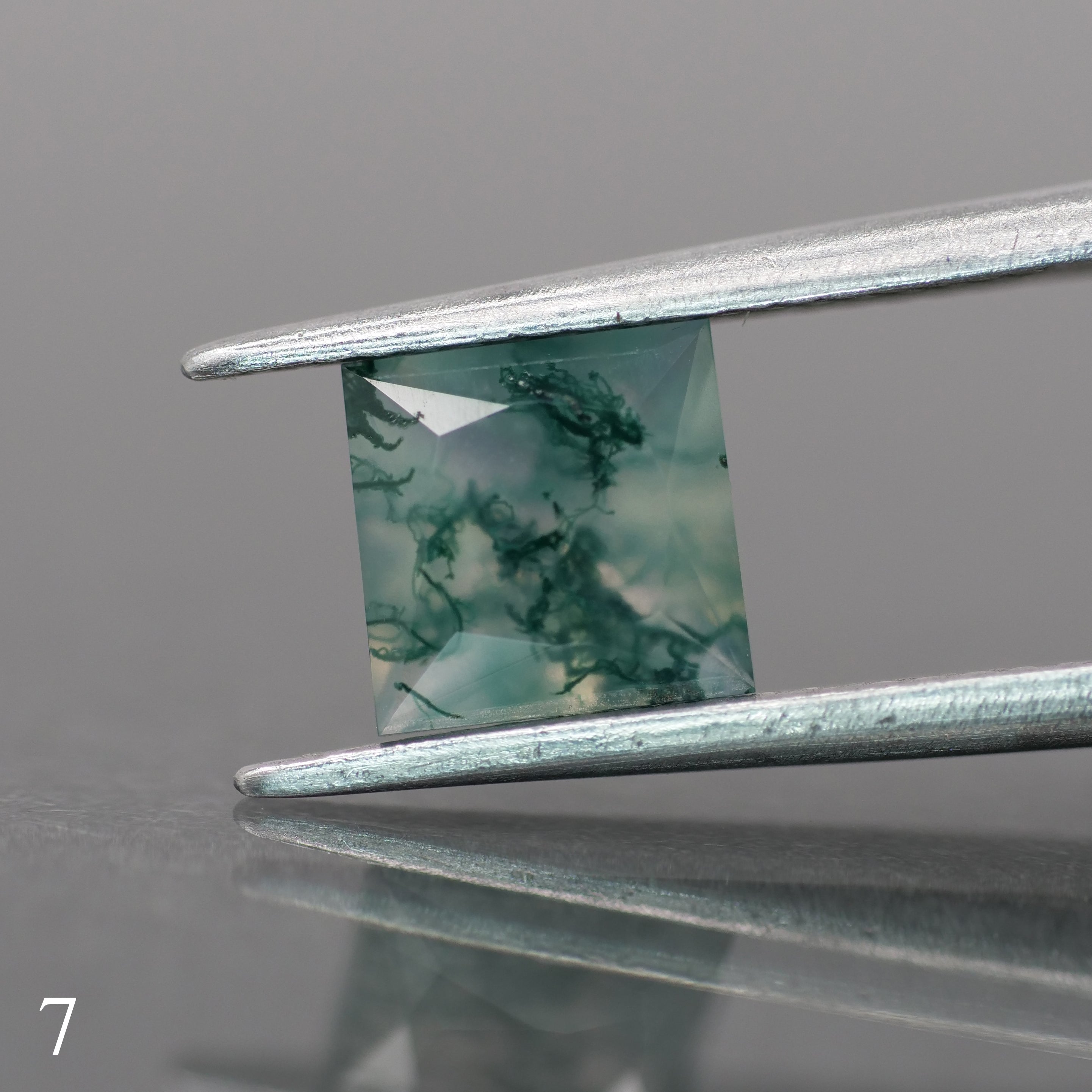 Moss agate | green color, square-cut, 6mm, 1ct - choose yours - Eden Garden Jewelry™