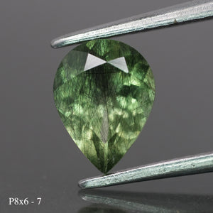 Rutile Peridot | natural, pear cut 8x6mm, 1 ct - choose yours