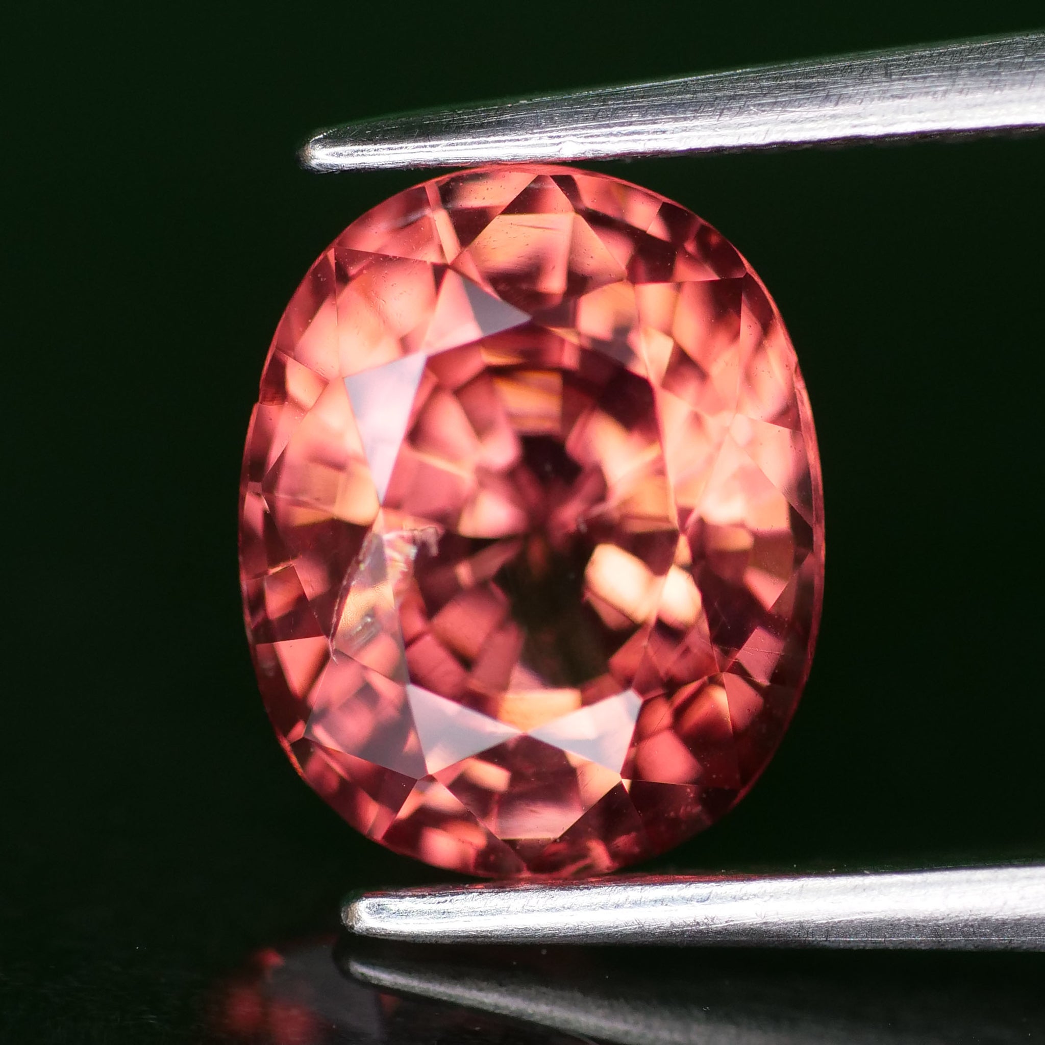 Pink Spinel | natural, dark coral color, cushion cut *9x7 mm, *2.5ct - Eden Garden Jewelry™