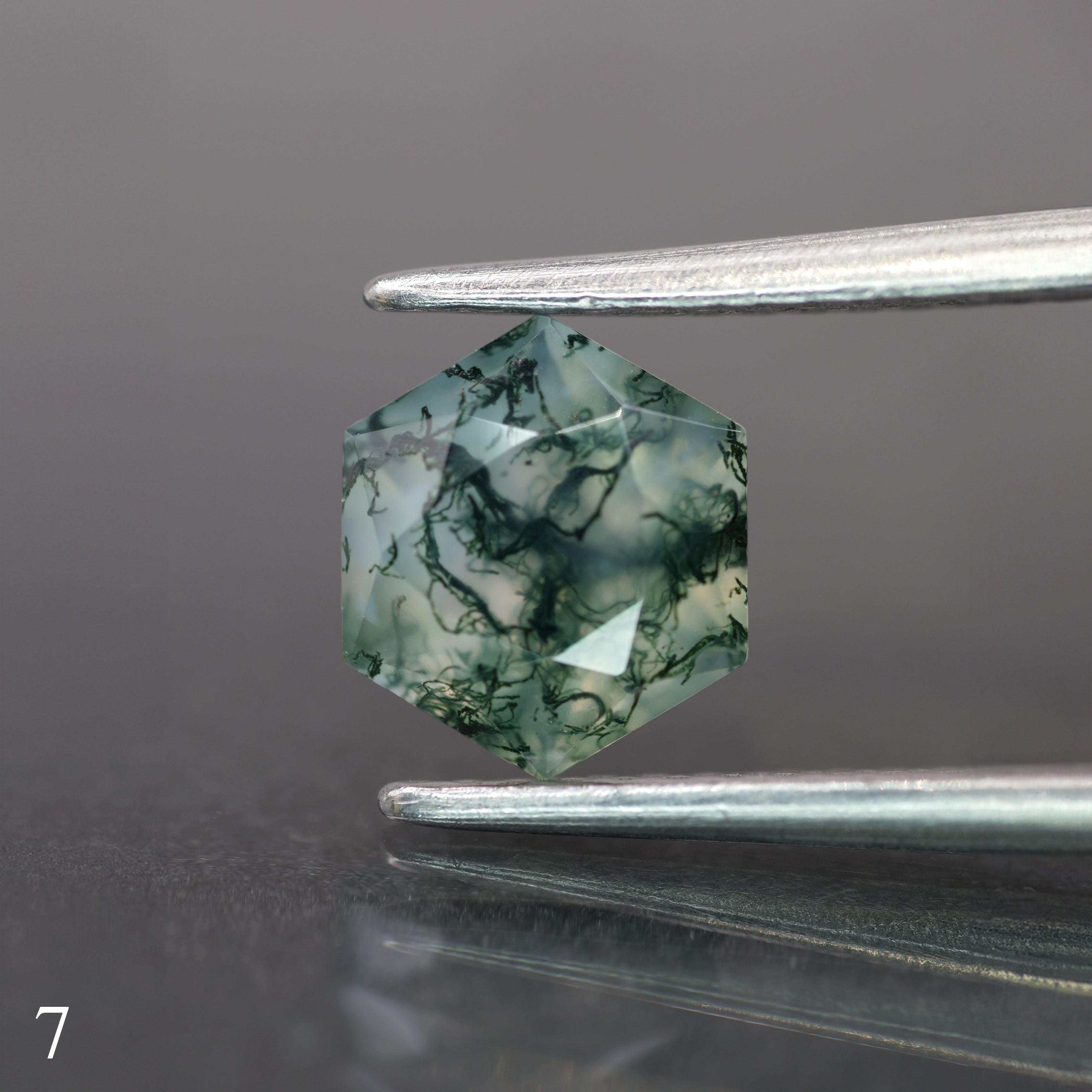 Moss agate | green color, hexagon-cut, 6mm, 0.75ct - choose yours - Eden Garden Jewelry™