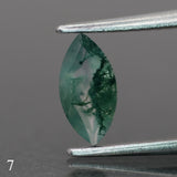 Moss agate | green color, marquise-cut, 8x4mm, 0.6ct - choose yours