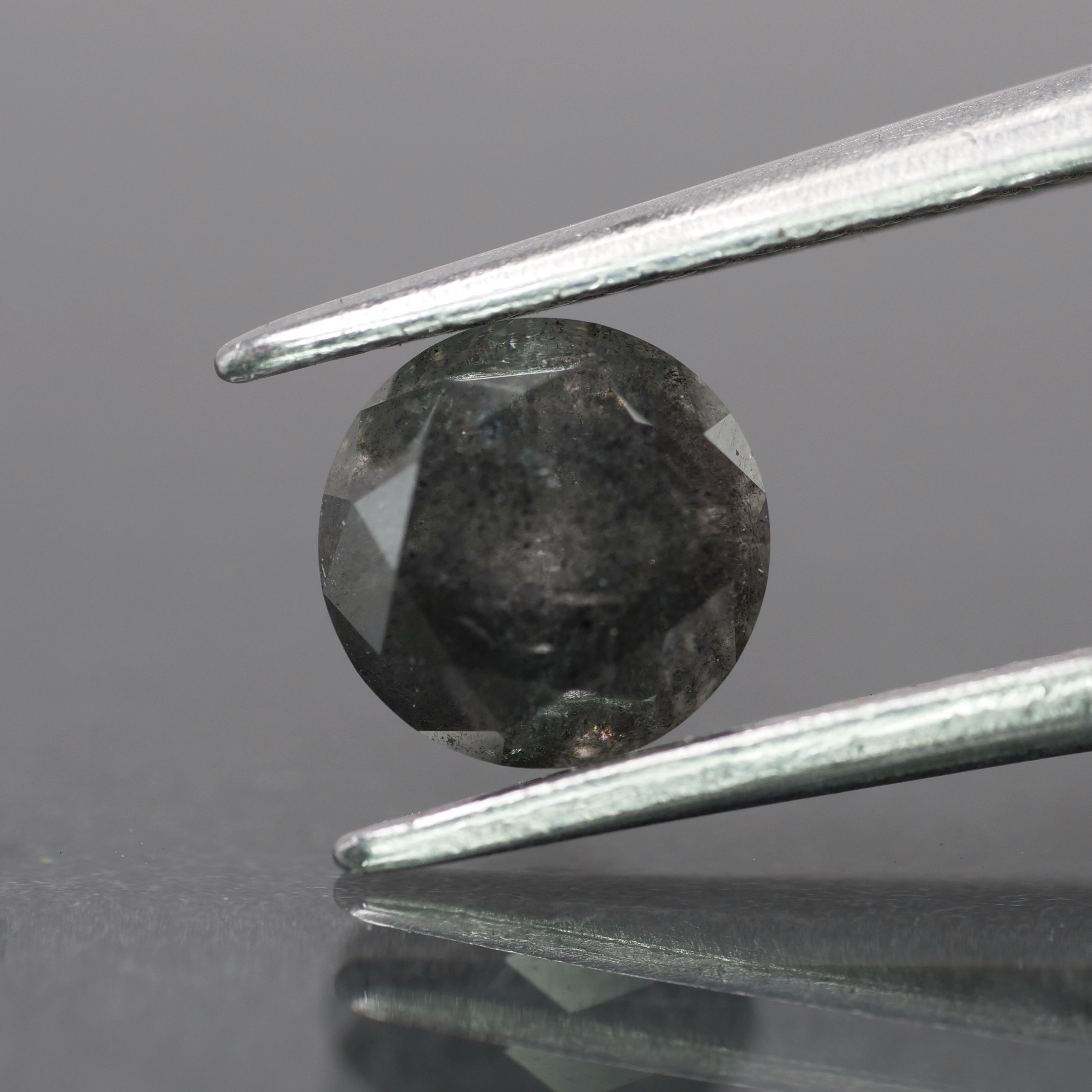 Salt & Pepper diamond | natural, round-cut, *6mm, *1ct - Eden Garden Jewelry™