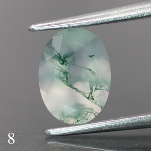 Moss agate | light green color, oval-cut, 8x6mm, 1.1ct - choose yours