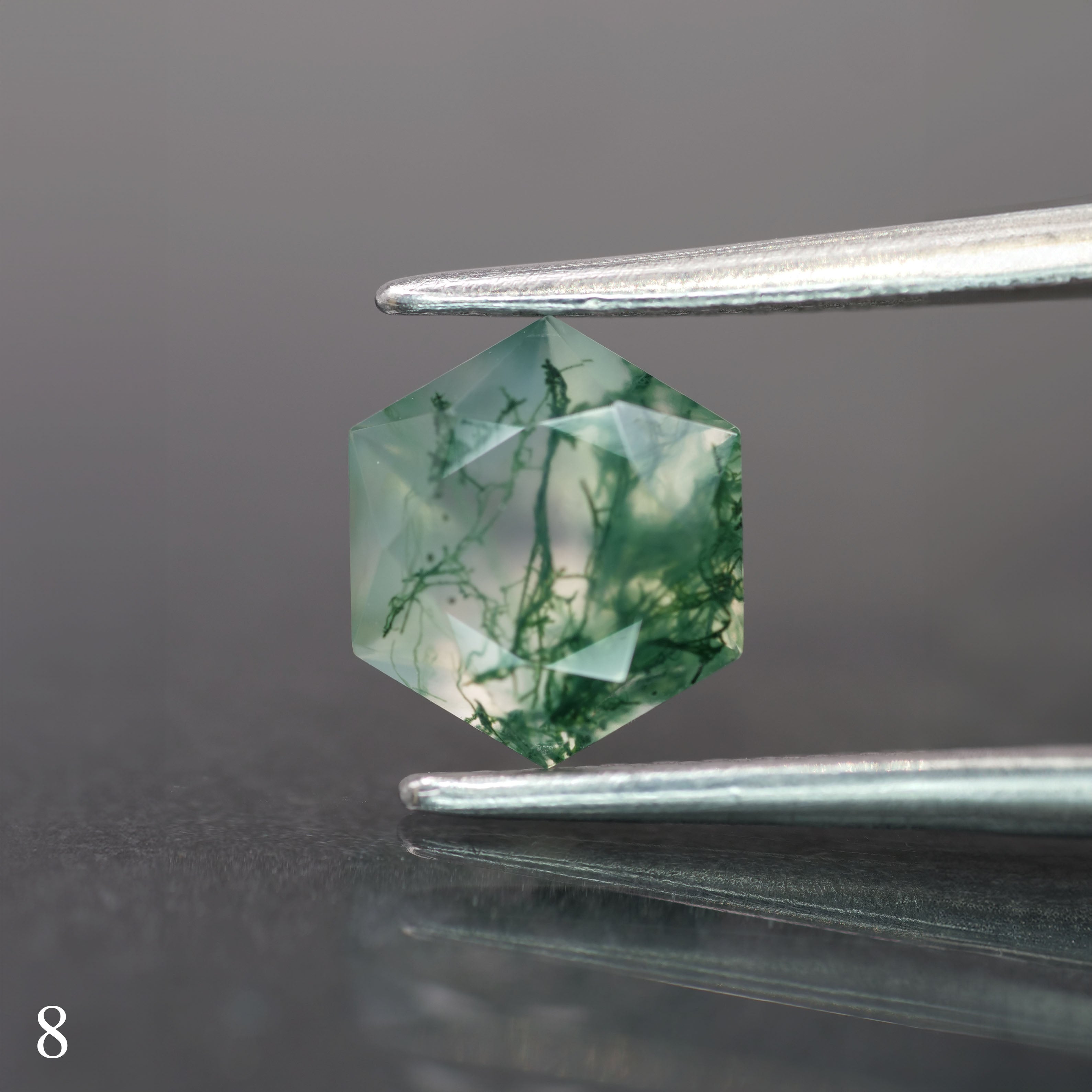 Moss agate | green color, hexagon-cut, 6mm, 0.75ct - choose yours - Eden Garden Jewelry™