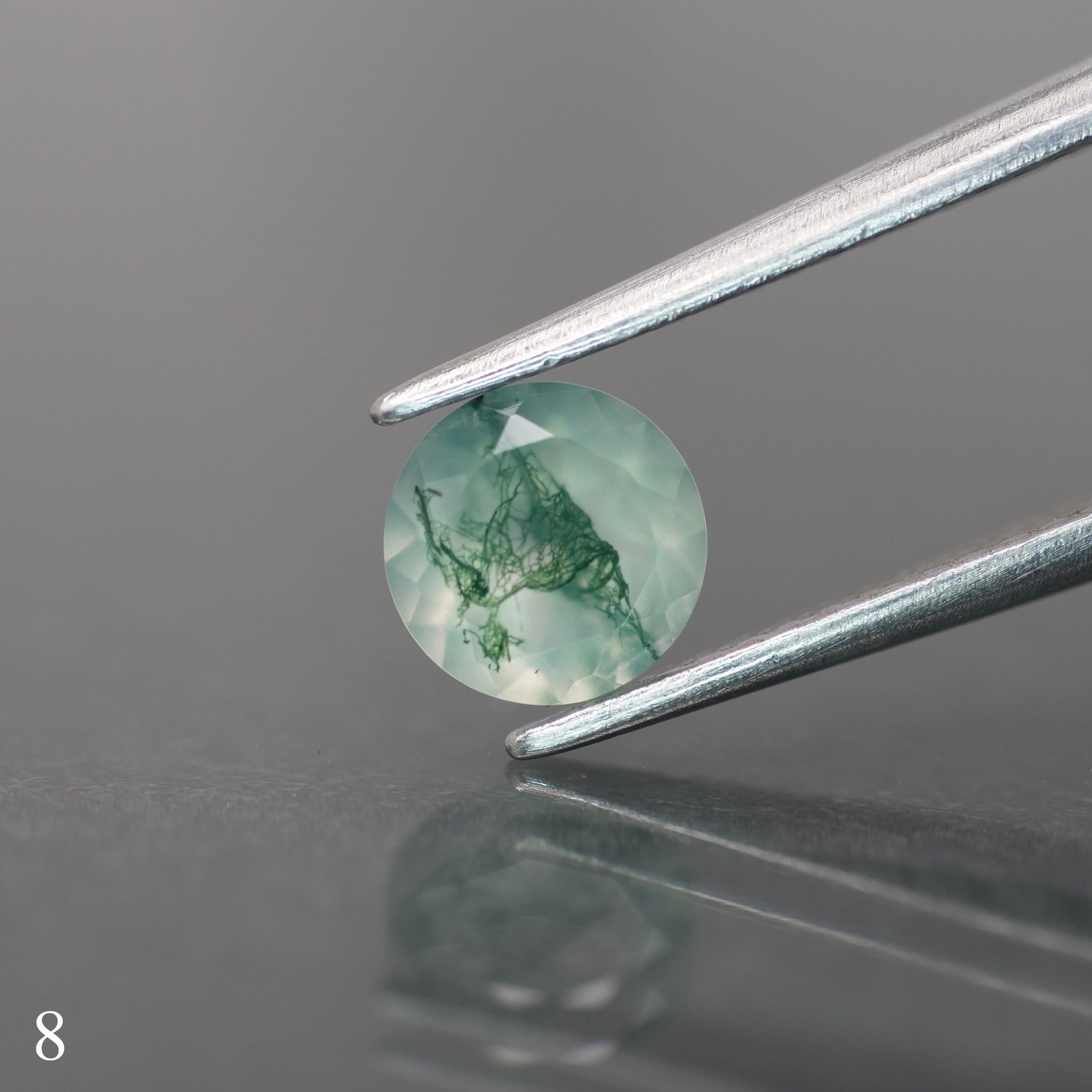 Moss agate | light green color, round-cut, 6mm, 0.7ct - choose yours