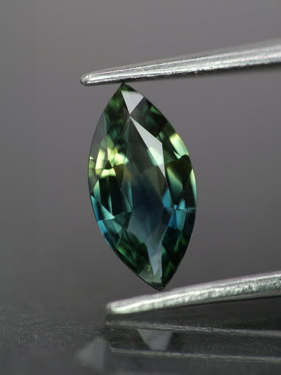 Sapphire | natural, tri-color: green, blue & yellow, marquise-cut, 10x5mm, *1.1ct - Eden Garden Jewelry™