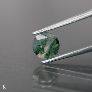 Moss agate | green color, round-cut, 6mm, 0.7ct - choose yours