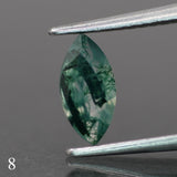 Moss agate | green color, marquise-cut, 8x4mm, 0.6ct - choose yours