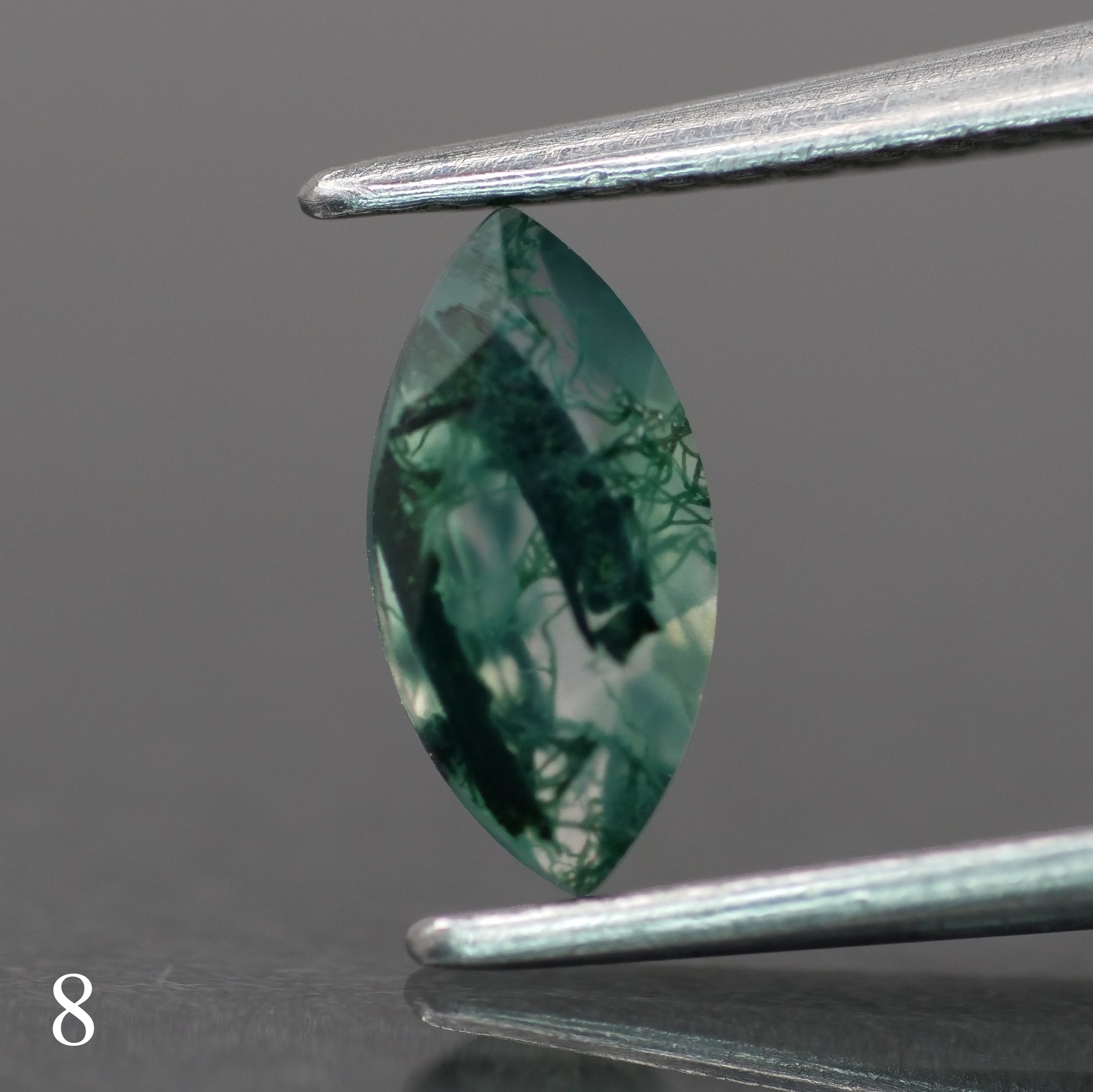Moss agate | green color, marquise-cut, 8x4mm, 0.6ct - choose yours - Eden Garden Jewelry™