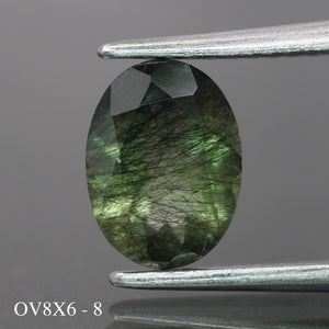 Rutile Peridot | natural, oval cut 8x6mm, 1.2 ct - choose yours