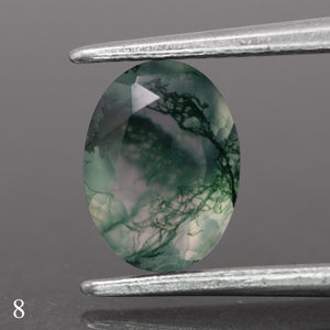 Moss agate | green color, oval-cut, 8x6mm, 1.1ct - choose yours