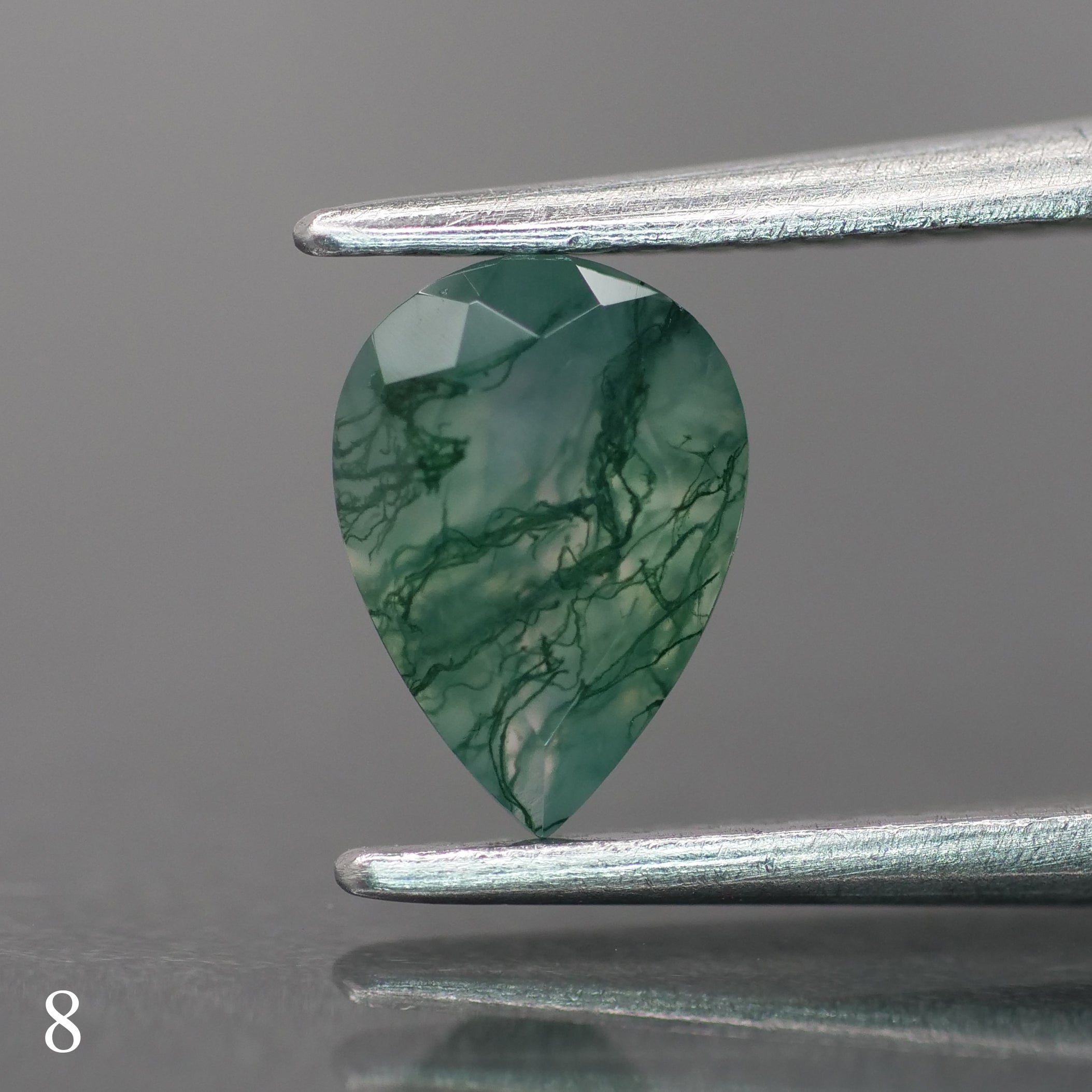 Moss agate | green color, pear-cut, 7x5mm, 0.65ct - choose yours - Eden Garden Jewelry™