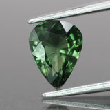 Sapphire | natural, green color, pear-cut, 8x6 mm, *1.4ct