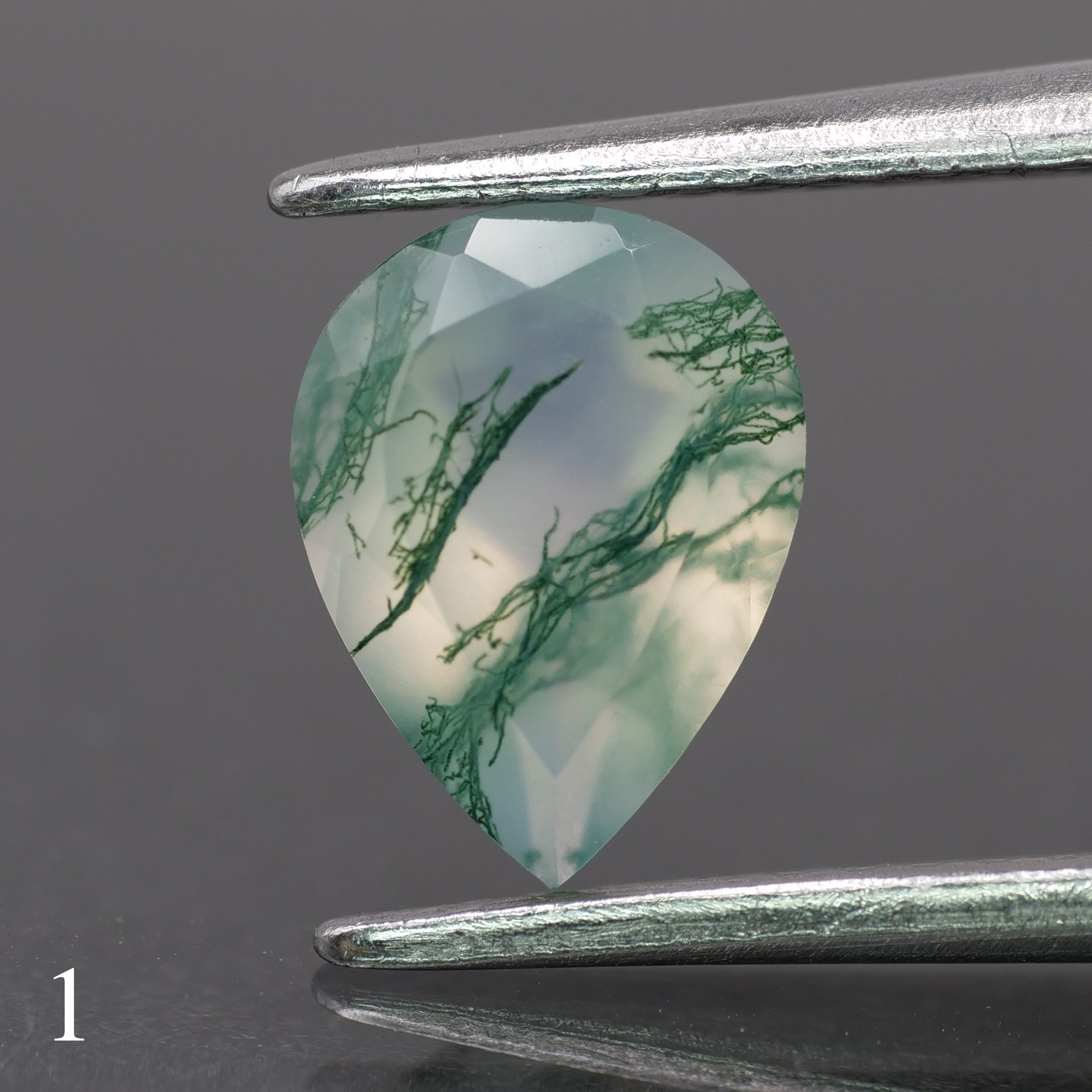 Moss agate | light green color, pear-cut, 8x6mm, 0.80ct - choose yours - Eden Garden Jewelry™