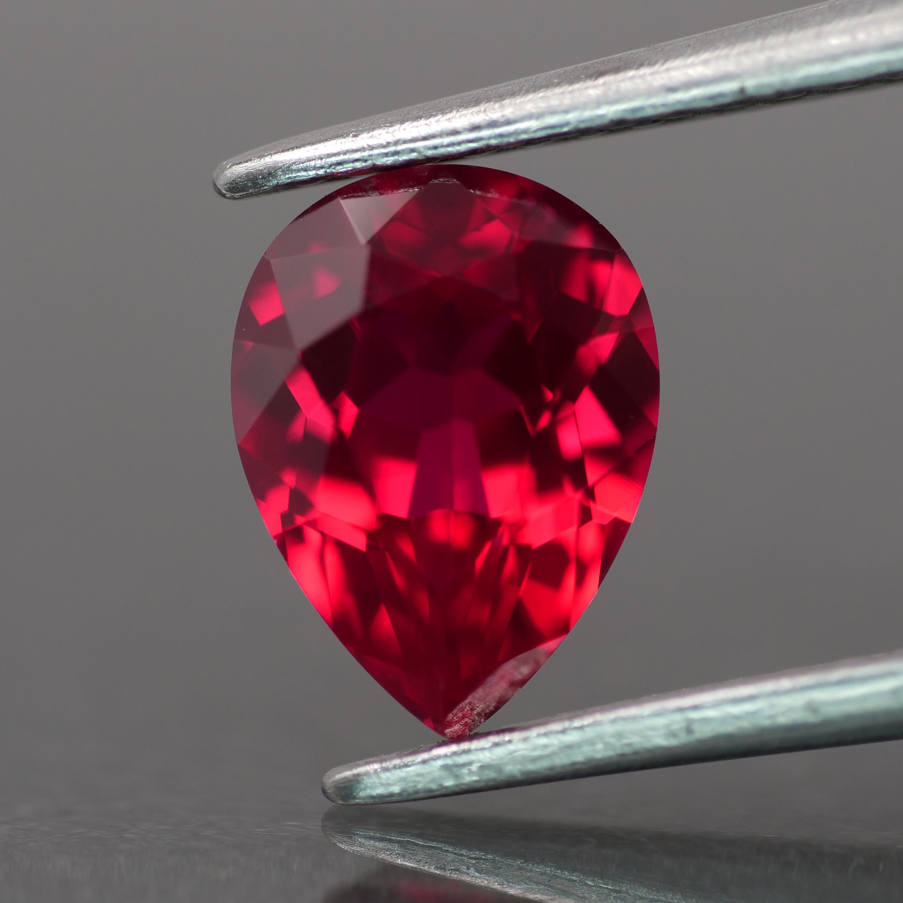 Ruby | red color, lab created, pear-cut, 8x6mm, 1.5ct - Eden Garden Jewelry™