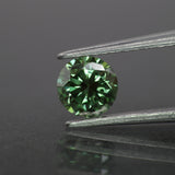 Lab grown diamond | IGI certified | round-cut, *5.5mm, Fancy vivid green color, VS1, 0.62ct