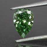 Lab grown diamond | IGI certified | pear-cut, 8x5.5mm, Fancy vivid green color, VVS 2, *1ct - Eden Garden Jewelry™