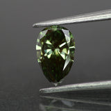 Lab grown diamond | IGI certified | pear-cut, 8x5mm, Fancy vivid green color, VS1, 0.75ct - Eden Garden Jewelry™