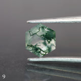 Moss agate | green color, hexagon-cut, 6mm, 0.75ct - choose yours - Eden Garden Jewelry™