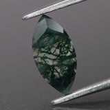 Moss agate | green color, marquise-cut, 10x5mm, 0.8ct - choose yours