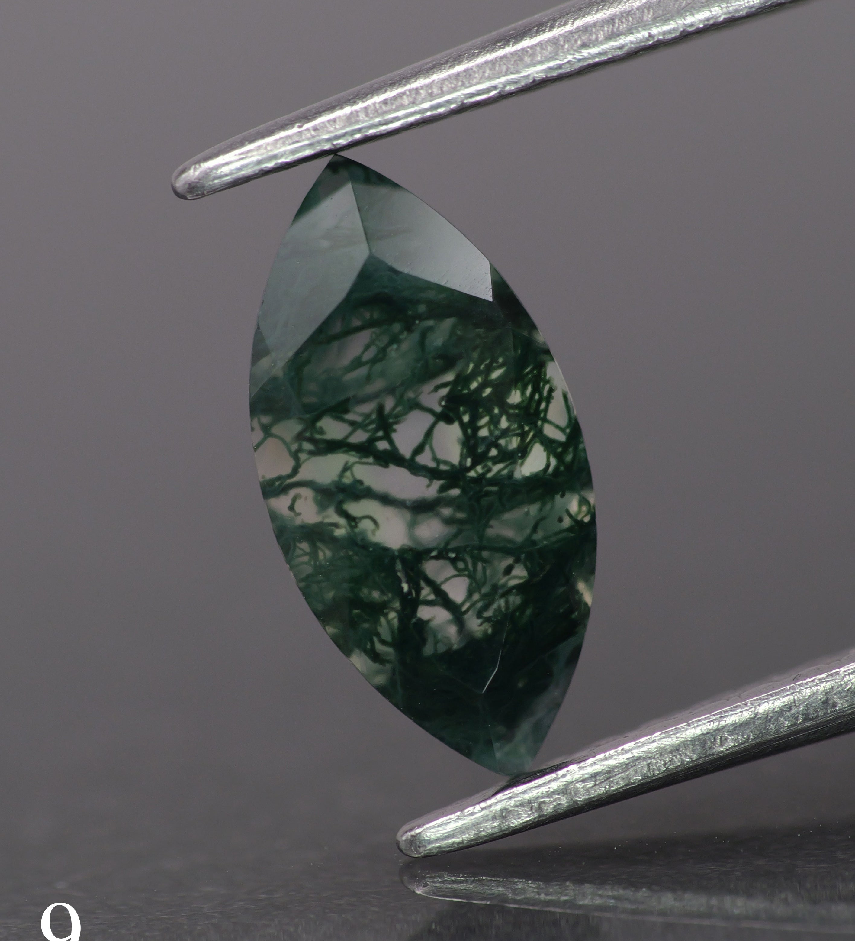 Moss agate | green color, marquise-cut, 10x5mm, 0.8ct - choose yours