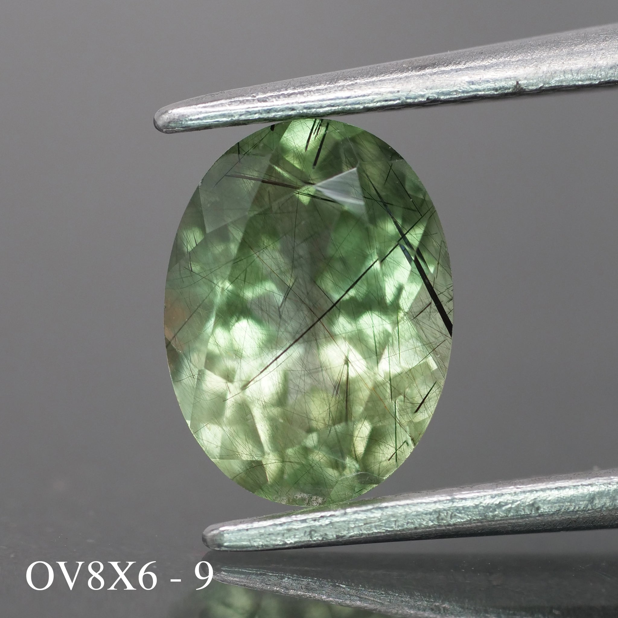 Rutile Peridot | natural, oval cut 8x6mm, 1.2 ct - choose yours