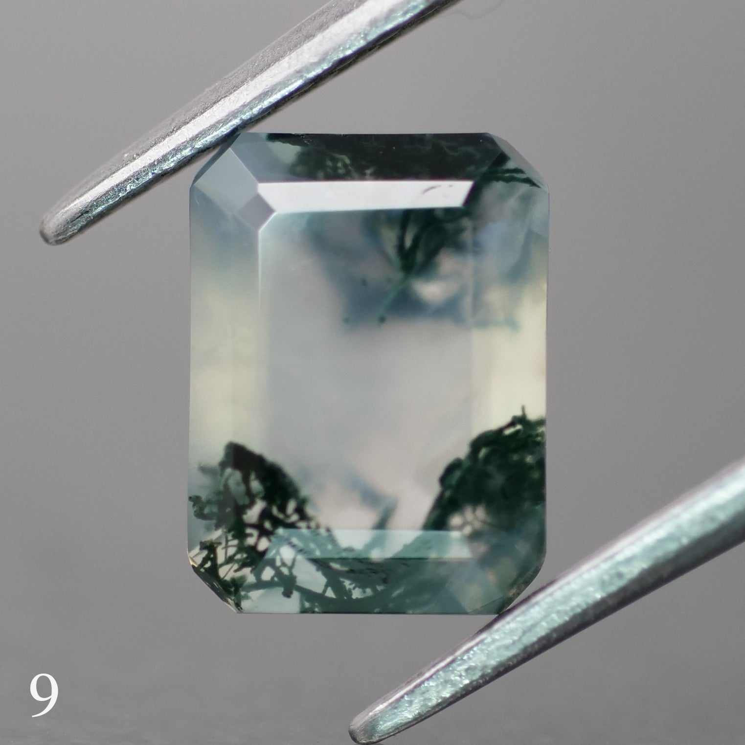 Moss agate | green color, emerald-cut, 8x6mm, 1.2ct - choose yours