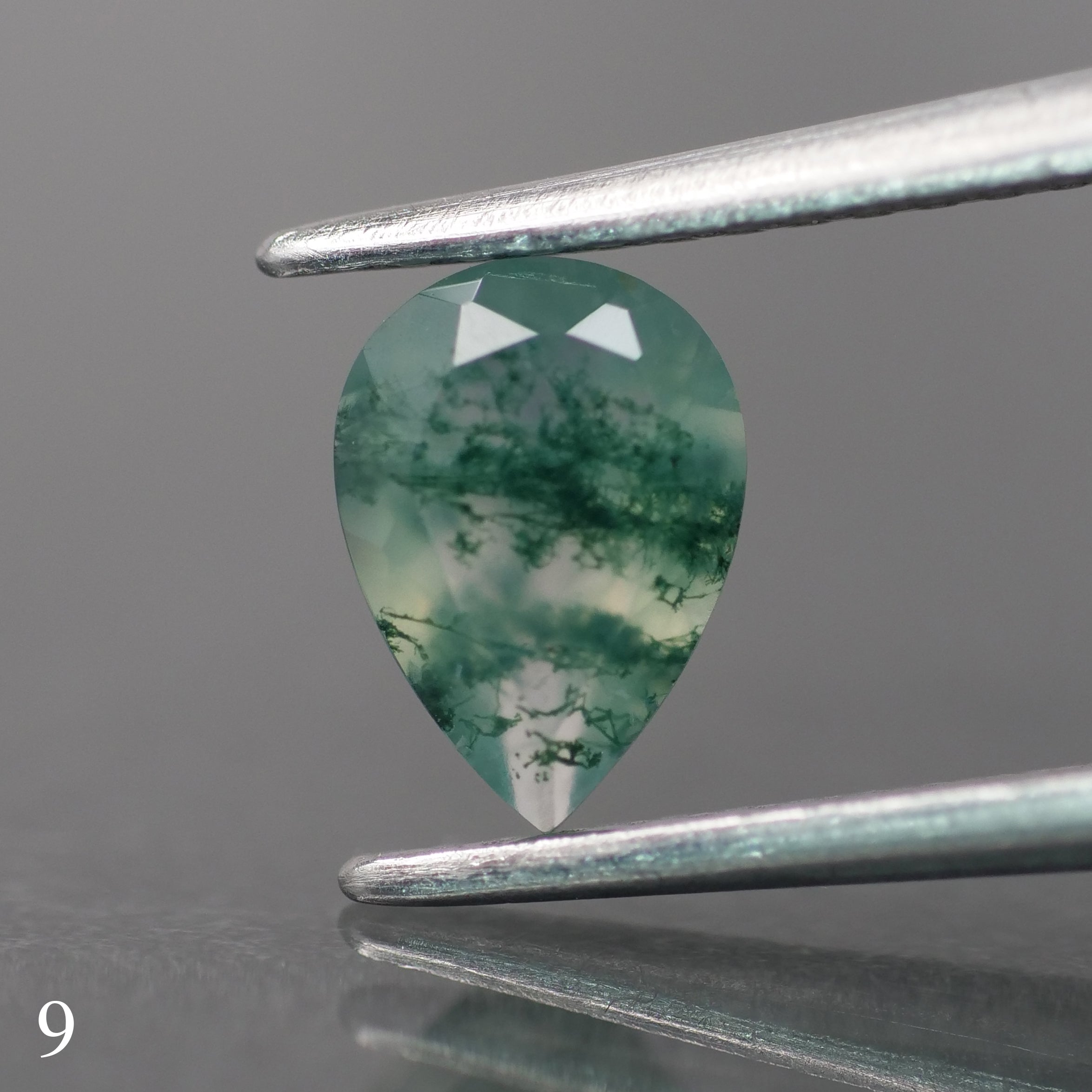Moss agate | green color, pear-cut, 7x5mm, 0.65ct - choose yours - Eden Garden Jewelry™