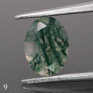 Moss agate | green color, oval-cut, 8x6mm, 1.1ct - choose yours