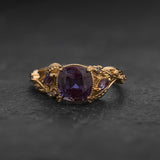 Alexandrite Engagement Ring with Accent Alexandrites and S&P Diamonds / Patricia