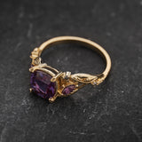 Alexandrite Engagement Ring with Accent Alexandrites and S&P Diamonds / Patricia